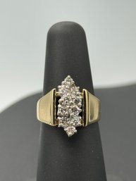 Stunning Multiple Diamond & 14k Yellow Gold Diamond Cocktail Ring