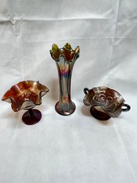 Amethyst, Emerald, Ruby Red,  Carnival Glass Lot