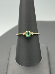 Emerald & Diamond Accent 14k Yellow Gold Ring