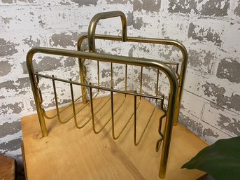 Vintage Brass Magazine Rack