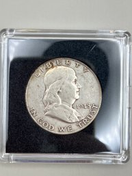 Beautiful 1948-D Benjamin Franklin Silver Half Dollar In Plastic Case