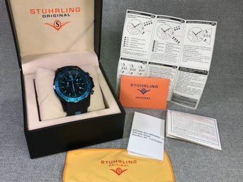 $500 Brand New Large Scale Mens STURHLING Mens Chronograph Watch With Top Quality Ronda Movement - NICE !