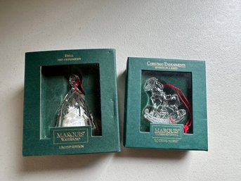 Group Of 2 Marques By Waterford Crystal Christmas Ornaments