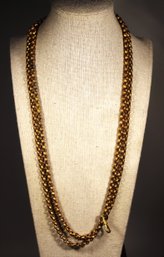 Elongated Victorian Gold Filled Watch Chain Great Circular Links 52' Long