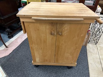 Butcher Block Rolling Cabinet