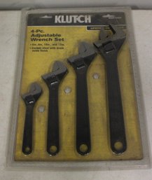 Klutch 4 Pc Adjustable Wrench Set New In Plastic