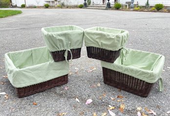 Gingham Lined Storage Baskets By Pottery Barn Kids