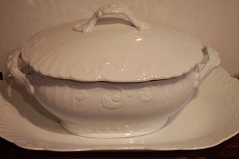VISTA ALEGRA Soup Terrine With Platter Portugal Fine Porcelain