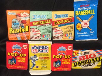 8 Assorted Sealed Baseball & Football Card Packs - L