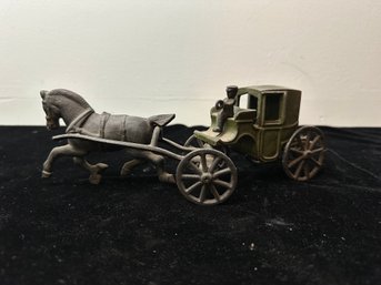 Antigue Cast Iron Horse And Buggy Wagon / Carriage