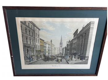 Pair Of Original Vintage Framed  'Wall Street'1856 & 1829 Prints - Sydney F. Luca