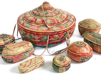 A Collection Of African Woven Baskets