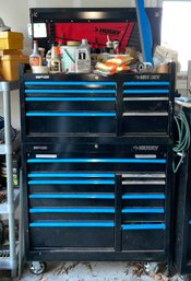 A Large Husky Two Tiered Tool Box And Contents