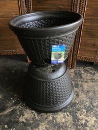 NEW Pair Of Resin Wicker Design Hose Pot Lot #1