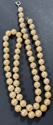 Sterling Silver Imitation/cultured Pearl Necklace 52 Grams Including Stones