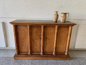 Vintage MCM Guildhall Console Cabinet By Drexel