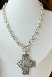 VINTAGE SILPADA STERLING SILVER VIRTUOSITY TOGGLE CROSS NECKLACE