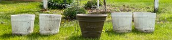 White Painted Concrete Planters And Another (5)