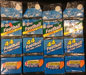 (4) 1992 Topps Football Series 1 Sealed Rack Packs - L