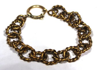 Victorian Gold Filled Wide Link Bracelet 8 1/4' Long