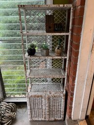 Shabby Chic Wicker Plant Stand