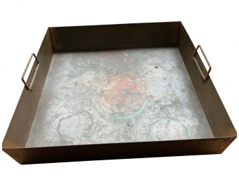 Large Square Copper Planter With Handles