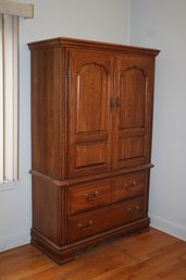 Three Drawer Armoire With Two Interior Shelfs