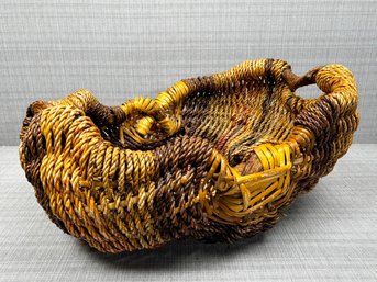 A Free Form Dyed Wicker Basket