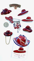 COllection O9f Red Hat Society  Pins And Brooches