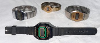 Four Digital Watches For Parts & Repair - One By Medina And One Sport Waterproof Watch