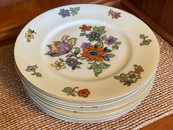 6 Z.S. & Co Bavaria 11in Dinner Plates ZSC333 Floral Design