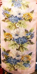 Vintage Silk Scarf Pink Having Blue, White Flowers By Echo