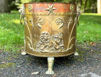 A Large And Beautiful Art Copper And Brass Cache Pot