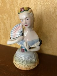 Vintage Goldsheider Lady With Fan Bust Figurine