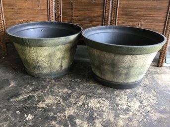 Pair Of Large Resin Planters