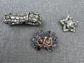 Trio Of Vintage Rhinestone Pieces