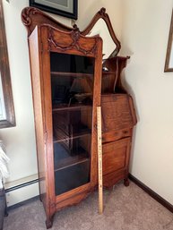 Antique Victorian Side By Side Secretary Desk And Bookcase Quarter Sawn Oak