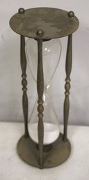 Vintage 10' Hour Glass Brass Stand White Sand