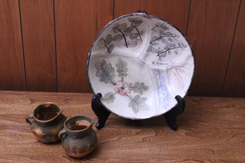 Two Minature Stone Pitchers And One  Serving Bowl