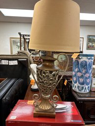 Heavy Metal Cutout Urn Lamp