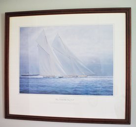 Signed And Framed Large Print Of The Paintings Of The America's Cup 1920 Resolute By Tim Thompson