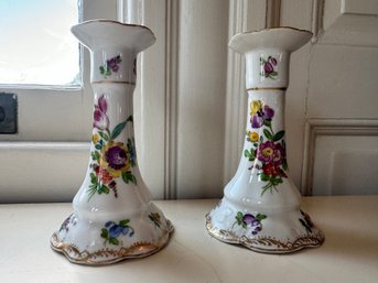 Pair Of Dresden Germany Candle Sticks
