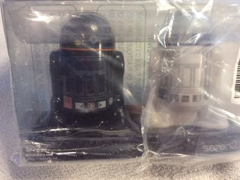 Star Wars R2-D2 7 R2-Q5 Ceramic Droid Salt & Pepper Shakers NEW Sealed - K
