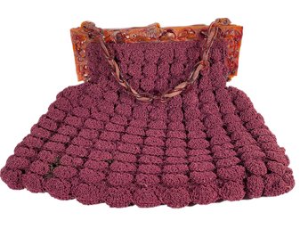 1920s Celluloid Plastic Crochet Evening Bag Purse Crochet