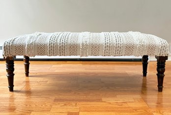 A Modern Bench With Macrame Accents