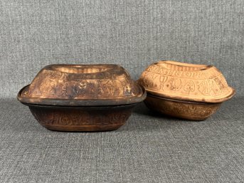 A Pair Of Vintage Romertopf Clay Bakers