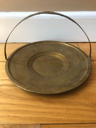 Brass Display Plate With Handle - 10 1/2'