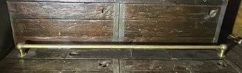 Vintage Long Brass Foot Rail For Bar