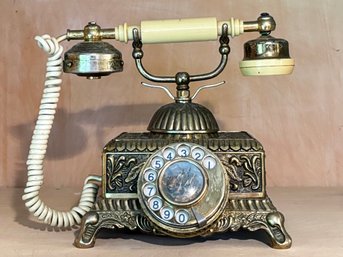 A Vintage Bronze Rotary Phone