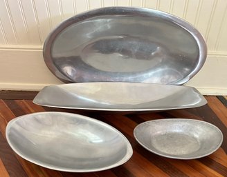 4 Metal Serving Platters